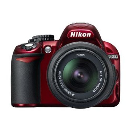 Nikon D3100 14.2 mpix rouge + Objectif Nikkor AF-S VR DX 18-55 mm