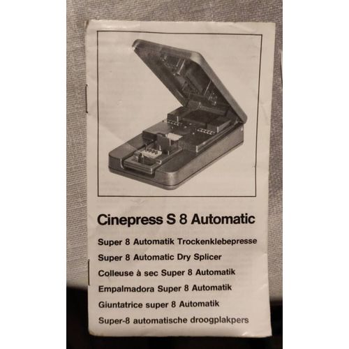 Mode d'emploi de colleuse à sec cinepress S8 S 8 automatic notice d'utilisation manuel en français néerlandais anglais espagnol italien allemand