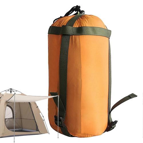 Sac De Couchage Portable, Sac A Dos Leger, Sac De Rangement En Nylon Pour Voyage, Camping, Randonnee, Randonnee En Plein Air, Orange 1