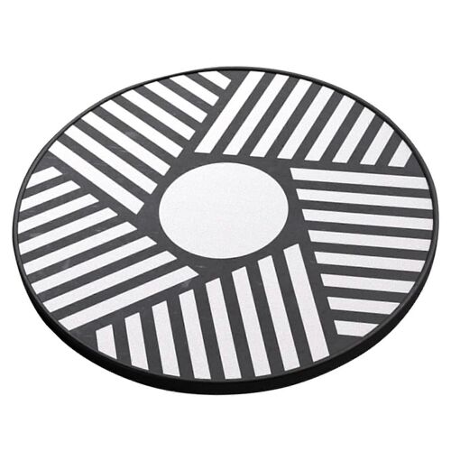 Planche D'equilibre En Bois, Musculation Abdominale, Antiderapante, Rotation A 360 Degres, Plate-Forme De Gym A Domicile, Noir Et Blanc