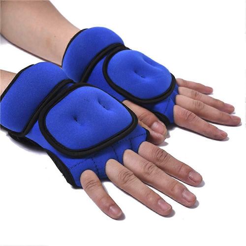Gants Lestes 1 Kg, Gants D'entraînement Avec Support De Poignet Pour Gym, Boxe, Tractions, Cross-Training, Respirants, Bleus, Taille Unique