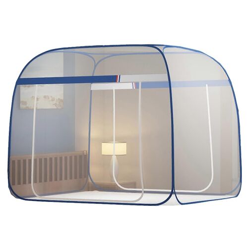 Moustiquaire Pop-Up Pour Lit, Autoportante, Pliable Et Portable, Bleue, 150 X 190 Cm