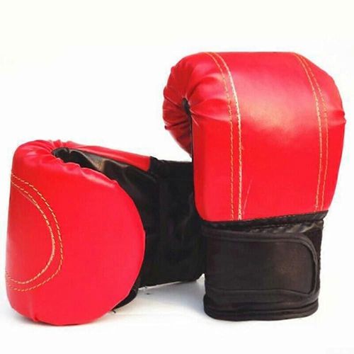 Gants De Boxe En Cuir, Souples Et Portables, Protection Maximale, Entraînement Mma (Rouge)