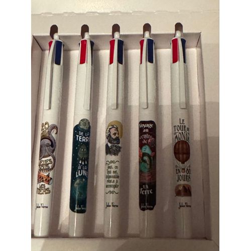 5 Stylo Bic 4 Couleurs Jules Verne