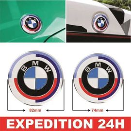 Personnalisation Vehicule - Decoration Vehicule Logo Emblème 82mm Bmw Édition 50e Anniversaire Capot Avant