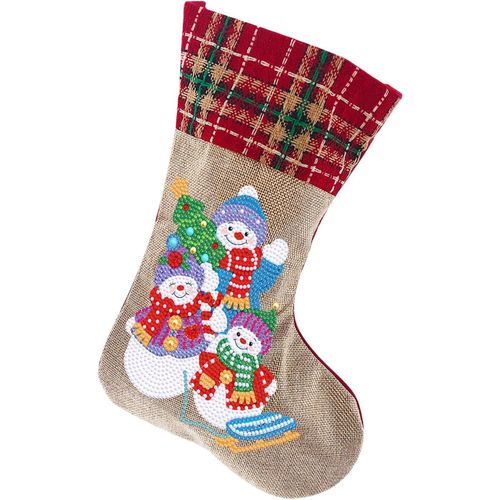 Chaussettes de Noël, peinture diamant 5D, chaussettes de Noël, motif bonhomme de neige, chaussettes de sapin de Noël, chaussettes de Noël personnalisées, chaussettes de Noël à faire soi-même, peinture