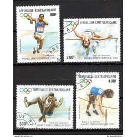 Centrafrique 1987 Jeux Olympiques De Seoul  Serie Complete Obliteree Yvert N° Pa 361-64