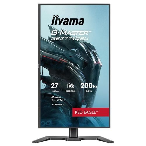 iiyama G-MASTER Red Eagle GB2771QSU-B1 - Écran LED - 27" - 2560 x 1440 QHD @ 200 Hz - IPS - 350 cd/m² - 1200:1 - 0.5 ms - HDMI, DisplayPort - haut-parleurs - noir, mat