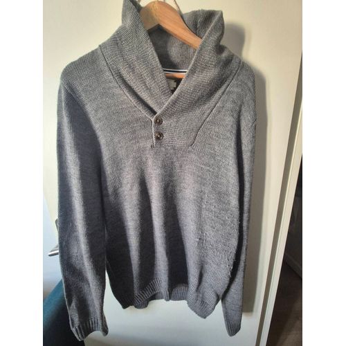 Pull Pier.One Gris Avec Bouton En Col| Garçon | Taille L