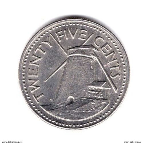 Barbades Piece De 25 Cents 1973 Cupronickel Ref Km 12