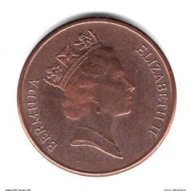 Bermudes Piece De 1 Cent 1997 Zinc Plaque Cuivre Ref Km 44b