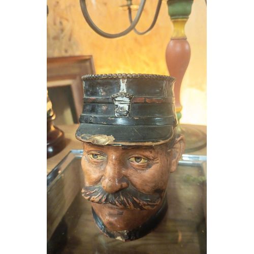 Pot À Tabac "Gendarme" Céramique Signé Bb (Bernard Bloch)