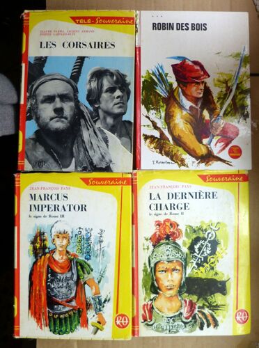 Lot De 4 Livres Jeunesse, Souveraine - Les Corsaires, Robin Des Bois, Marcus Imperator, La Dernière Charge