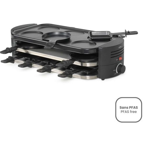 Livoo - Appareil à raclette 8 personnes 1600w noir DOC337