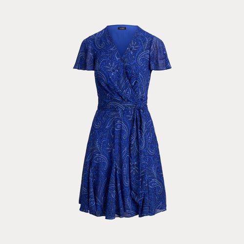 Robe Col V Croisé Georgette Cachemire