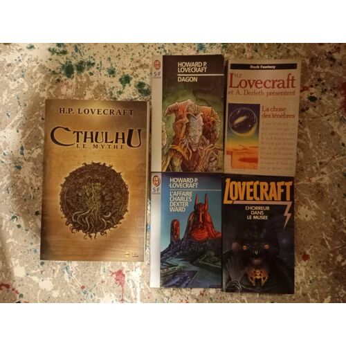 Lot 4 H P Lovecraft Dagon, L' Affaire Charles Dexter Ward Le Mythe De Cthulhu, L' Horreur Dans Le Musée + En Bonus (État Moyen) La Chose Des Ténèbres
