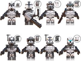 8 pièces star wars mini soldat amovible empire - sergent régiment de loup lourd - légion bloc poupée jouets pour enfants