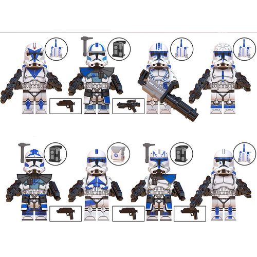 8 pièces Star War Mini Figurine Action Jessy Soldat de choc de la 501e Légion Bloc de Construction jouet Pour Enfans