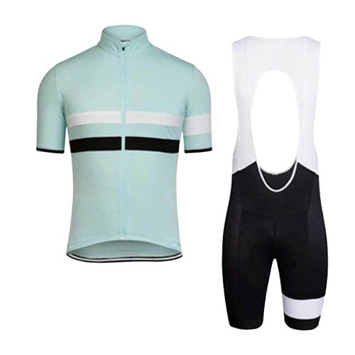 Maillot De Cyclisme A Manches Courtes Et Cuissard A Bretelles Pour Homme, Sechage Rapide Et Respirant, Tenue De Cyclisme D'ete, Taille Xl, Vert