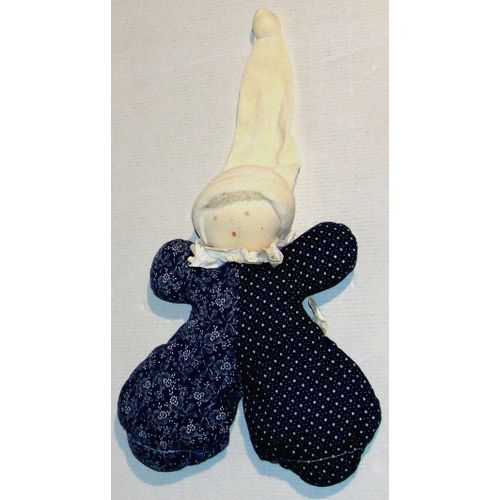 doudou poupée lutin bleu fleurie moulin roty