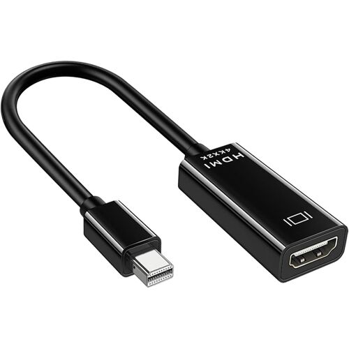 Adaptateur Mini DisplayPort vers HDMI 4K 30Hz, PD vers HDMI Compatible pour MacBook Air Pro Microsoft Surface Pro Dock Moniteur Projecteur avec Connecteurs Dorés et Boîtier Aluminium