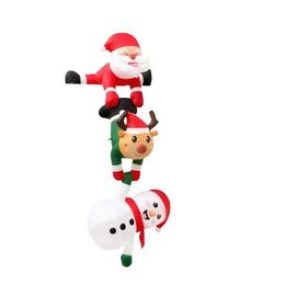 Décoration Gonflable de Noël 2,4M ¿ Père Noël, Renne et Bonhomme de Neige avec LED ¿ Usage Intérieur & Extérieur
