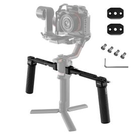 Poignée double SIRUI AM-DSH pour stabilisateurs DJI Ronin RS4/RS4 Pro/RS3/RS3 Pro/RS2/RSC2/Ronin-S/SC,Poignée avec rails NATO, griffe froide et filetages 1/4" & 3/8"