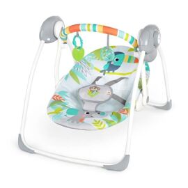 Bright Stars Transat Bébé Balancelle Électrique Pliable Toucan Arche Jouets Amovible, Réglages Balancement, Minuterie