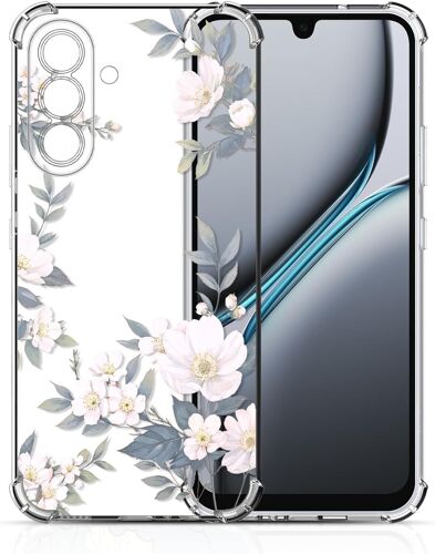 AEFJ-Coque Transparente pour Samsung Galaxy A17 4G / 5G, Silicone TPU Bumper Housse pour Filles Femmes Garçons, Motif Floral Anti-Choc Clair Étui Protection Case pour Samsung A17, Jonquilles