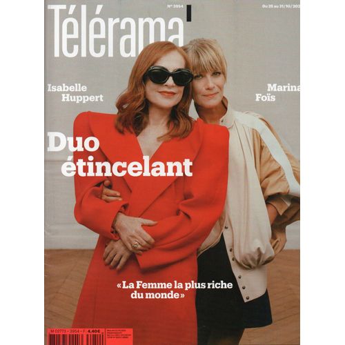 Télérama 3954 : Télé Et Banlieues Vingt Ans Après. Isabelle Huppert / Marina Foïs. Gabriel Zucman. La Petite Dernière. Hafsia Herzi. Bar Italia. Diane Keaton. Jean Nouvel. Fabienne Verdier.