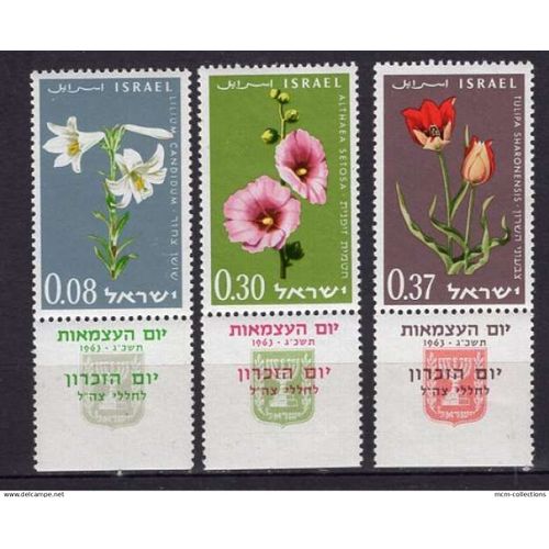 Israel 1963 Serie Les Fleurs Timbres Avec Tab Neuf** Yvert N°234-36