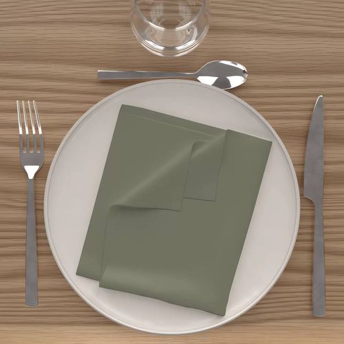 Lot De 3 Serviettes De Table 40x40 Cm Alix Kaki, Par Soleil D'ocre