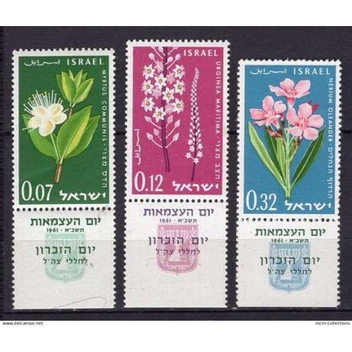 Israel 1961 Serie Les Fleurs Timbres Avec Tab Neuf** : Yvert N°234-36