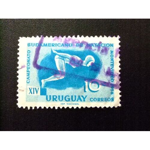 109 Uruguay 1958 / Xiv Campeonato De Natacion En Motevideo / Yvert 647 Fu