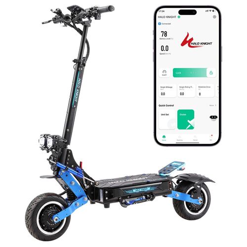 Halo Knight T108 Pro (Version 2025) Trottinette Électrique, Moteur 2 X 3 000 W, Batterie 60 V 38,4 Ah, Pneus 11 Pouces, Vitesse Maximale 95 Km/H, Autonomie 80 Km