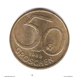 Autriche Piece De 50 Groschen 1988 Bronze Aluminium Ref Km 2885