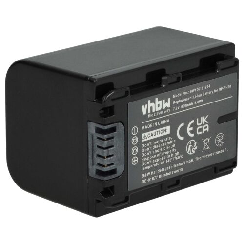 vhbw Batterie compatible avec Sony HDR-XR520VE, HXR-MC1P caméra vidéo caméscope (950mAh, 7,2V, Li-ion) avec puce d'information