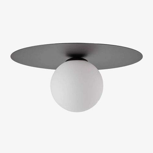 Plafonnier Anine En Fer Et Verre Noir Ø30 Cm