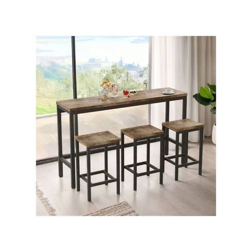 Table De Cuisine 148 Cm, Longue Table Avec 3 Tabourets ; Table De Cuisine Design Moderne 148 Cm