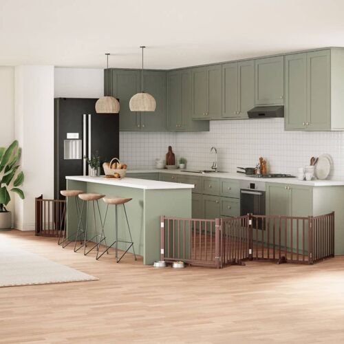 Vidaxl Barrière Pour Chien Porte Pliable 8 Panneaux Bois De Peuplier