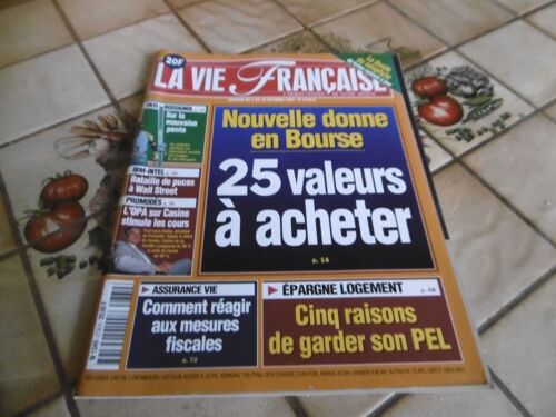 Revue La Vie Francaise M1349 N° 2730s Avec Le Supplement Le Guide Du Neophyte : L'Hebdo Conseil De Votre Argent Octobre 1997