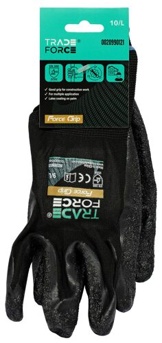 Gants de manutention revêtement latex Force Grip de TradeForce. Taille 10-XL.
