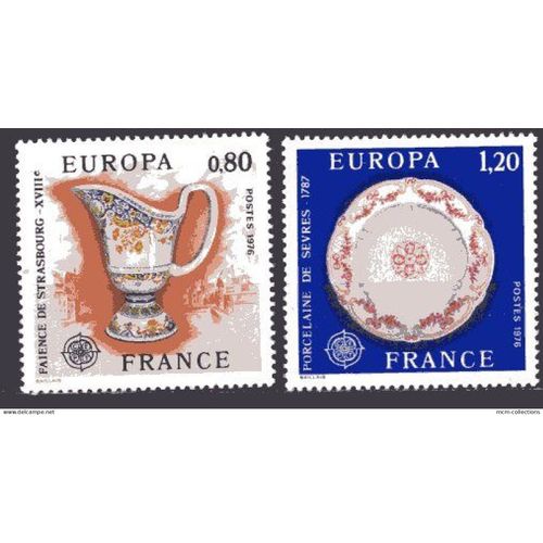 France 1976 Paire Europa Faience Et Porcelaine  Yvert N° 1877-78 Neuf**