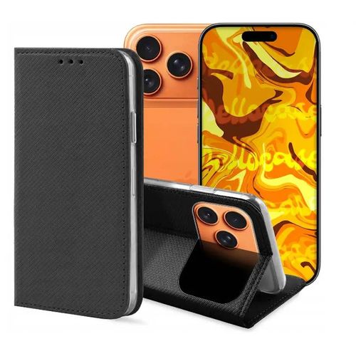 Housse Pour Apple Iphone 17 Pro - Etui Coque Pochette Portefeuille + Verre Trempe - Noir Magnet