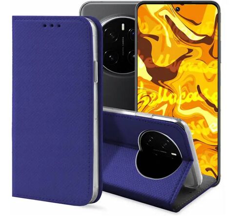 Housse pour Honor Magic 7 Pro 5G - etui coque pochette portefeuille + film ecran - BLEU MAGNET