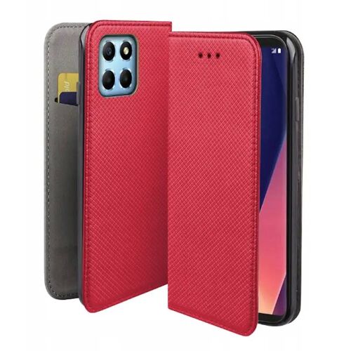 Housse pour Honor 200 Smart 5G / Honor X7c - etui coque pochette portefeuille + verre trempe - ROUGE MAGNET