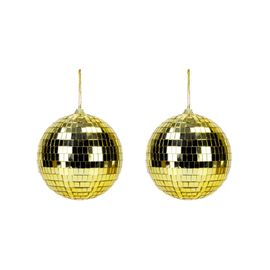 2 Boules Disco Dorées 10cm