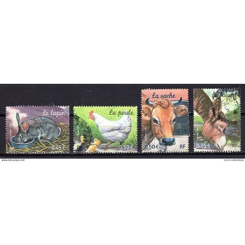 France 2004 Serie Les Animaux De La Ferme Oblitere  Yvert N° 3662-65