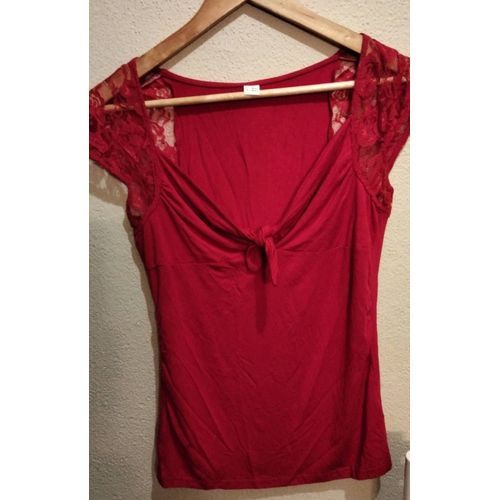 Petit Haut Féminin À Dentelle - Rouge - Taille 38/40