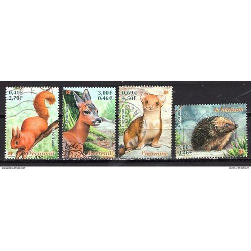 France 2001 Serie Nature La Faune Animaux Oblitere  Yvert N° 3381-84